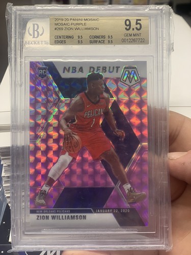 2019-20 PANINI MOSAIC ZION WILLIAMSON PURPLE MOSAIC PRIZM RC