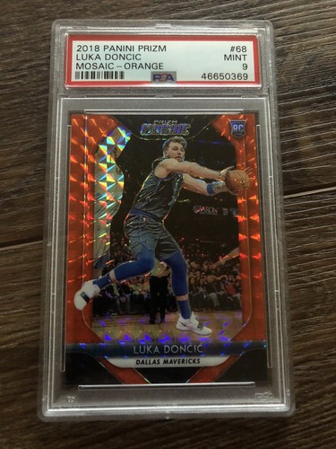 Rare 18-19 Prizm Mosaic Luka Doncic Orange Rookie RC /99 PSA