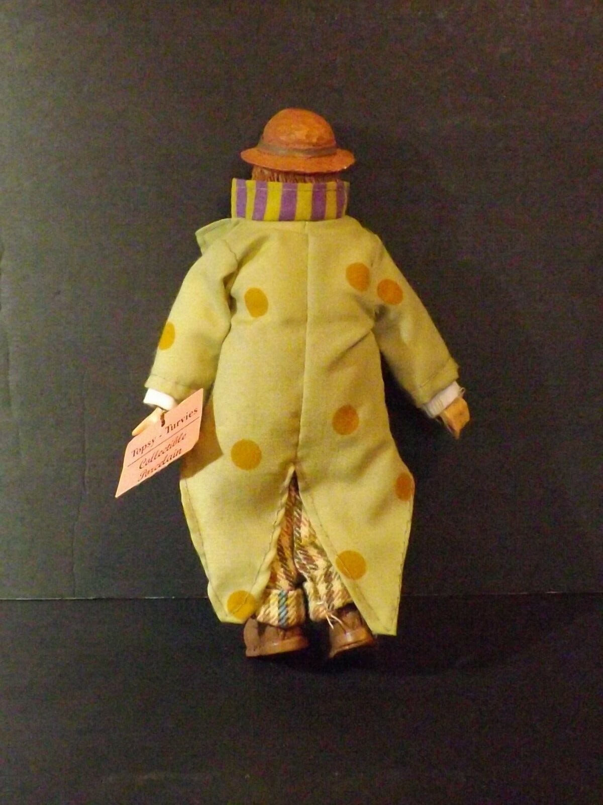 Topsy Curvies Porcelain Clown Doll in Overcoat (21119)