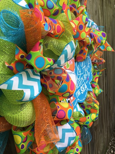 My Heart Sleeps By The Sea Wreath, Beach Wreath, Summer Wreath, Nautical Wreath