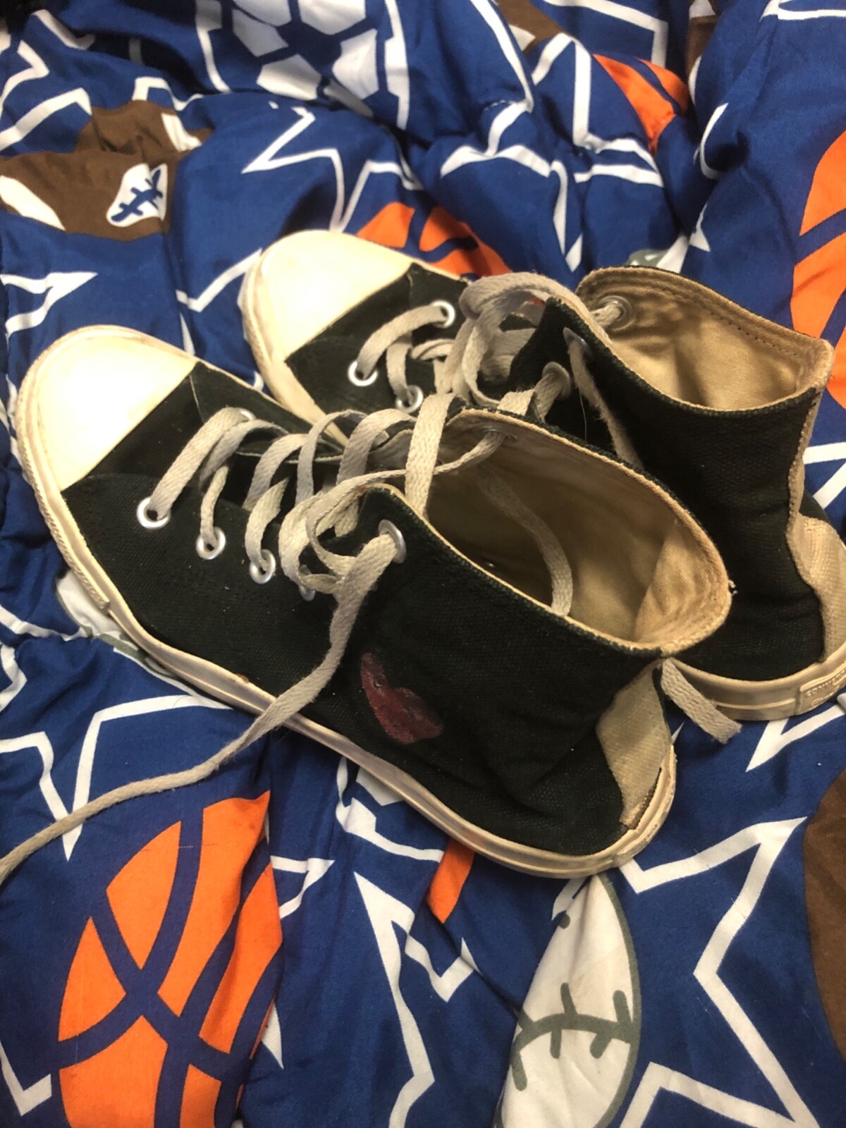 cdg converse black high top