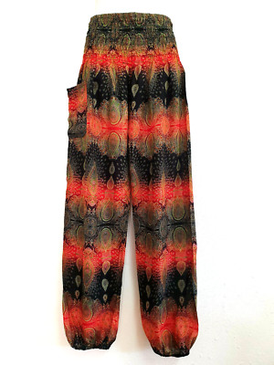 Ladies Smock Harem Baggy Pants Bohemian Boho Hippie Aladdin Yoga Trouser HWDN