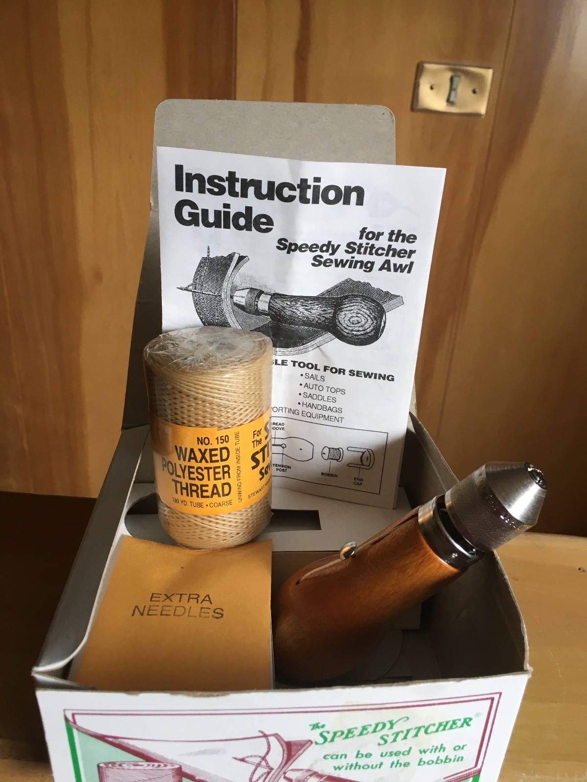 The Speedy Stitcher, SEWING AWL KIT for sewing any heavy material NEW