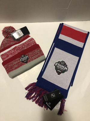 New York Rangers 2024 NHL Stadium Series Winter Hat & Scarf Bundle