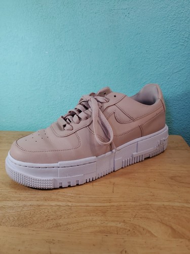 nike air force 1 pixel particle beige on feet