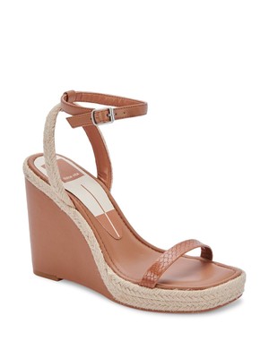 

Женские коричневые эспадрильи на танкетке DOLCE VITA со змеиным рисунком 1 дюйм на платформе Aurora Toe 8 м, Коричневый, AURORA