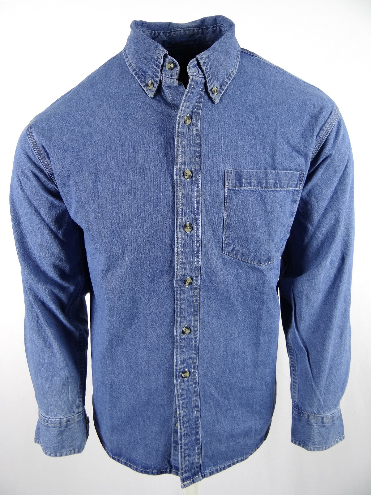 Mens Denim Shirt Indigo Blue Soft 