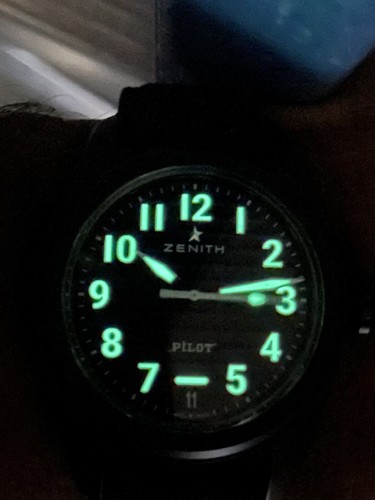 Pre-owned Zenith Pilot Automatic Black Dial Watch 40 49.4000.3620/21.i001