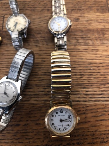 Lot Of 9 Ladies Wrist Watches Timex Armitron Gruen Waltham