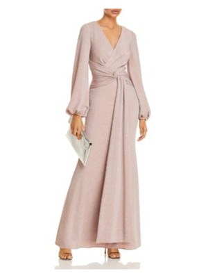 

AQUA Женское розовое формальное платье с объемными рукавами и завязками + расклешенное платье, Розовый