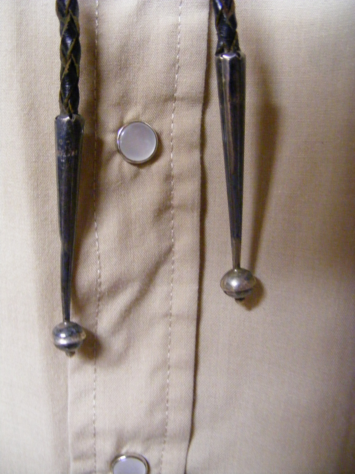 Vintage TEDDY GOODLUCK Sterling Silver Shadowbox Turquoise Navajo Bolo-VG