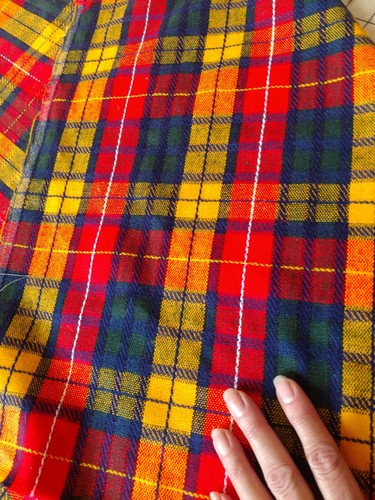 vintage plaid woven woolbend 2 1/4 yds X 56 70s  madris