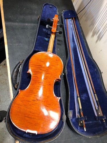 Old German Hans Lang Wien 4/4 Violin, Repair - Parts Vintage W/case & Bows