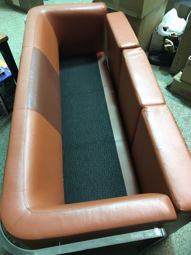 Haworth M-SIT MCM MODERN Leather Couch Sofa Harley Davidson Orange