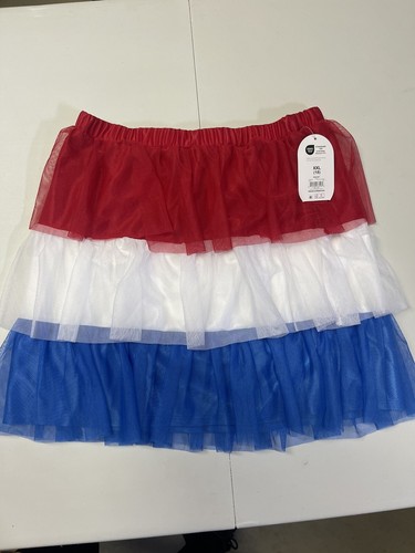 WONDER NATION RED WHITE & BLUE MESH SKIRT JUNIOR XXL (18