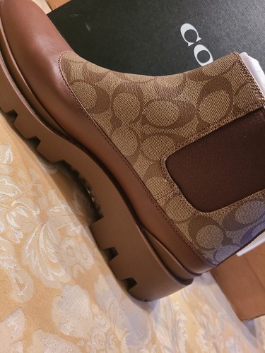 Pre-owned Coach Men Limited Edition Shoes Boots 11 D Brown Logo