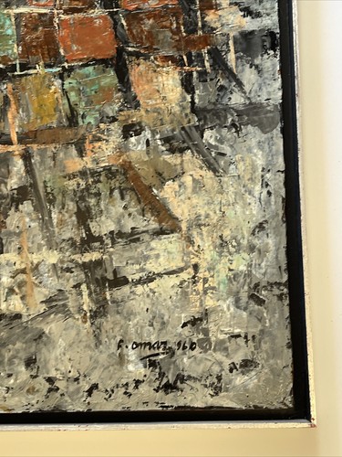 Mid Century Abstract Painting Cubism Modernism Expressionism Omar 1960’s Signed