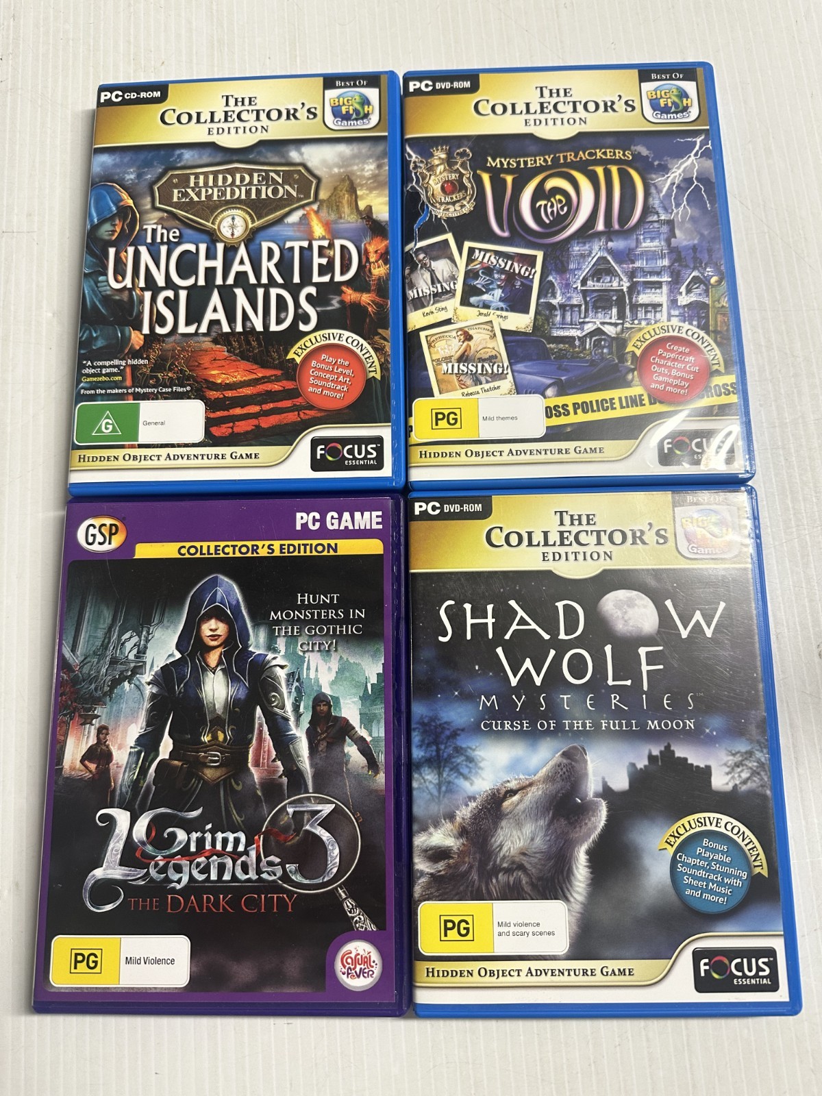 PC Hidden Object Games 4 Collectors Editions Big Fish Mystery Adventures