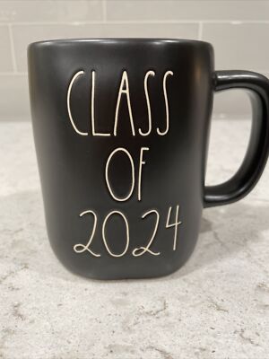 CLASS OF 2024 Rae Dunn Mug Grad Black White Graduation Coffee Cup NEW
