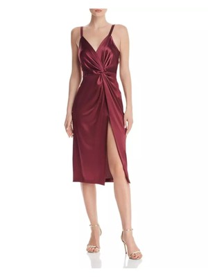 JILL JILL STUART Womens Burgundy Knotted Sleeveless Sheath Dress 8