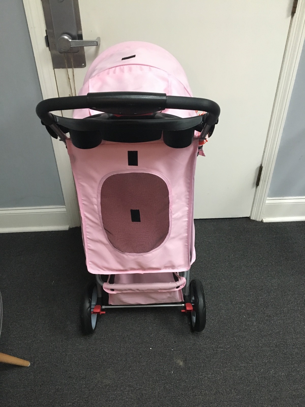 Pet Stroller Cat Dog 3 Wheel Walk Jogger Travel Folding Carrier PINK