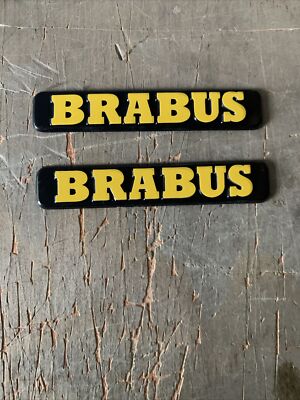 BRABUS Logo Yellow /BLACK FENDER DOOR BADGE EMBLEM 82,15X 15,10 Set Of 2 Pcs