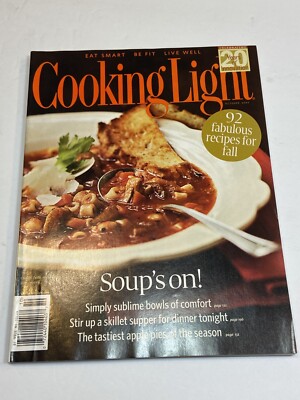 Cooking Light Magazine Oct 2007 Soup Recipes For Fall Skillet Supper Apple Pies