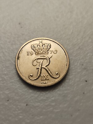 Denmark 10 Ore 1970 Coin 