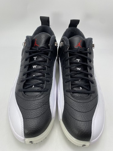 NIKE NIKE AIR JORDAN XII 12 GOLF PLAYOFF WHITE BLACK DH4120-010 SIZE 12