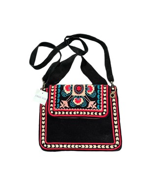 AMERICA AND BEYOND A&B Embroidered Boho Crossbody Bag Purse NWT