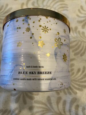 Bath & Body Works BLUE SKY BREEZE 3 WICK CANDLE 14.5 OZ FREE SHIPPING