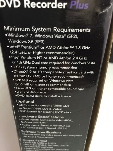 Dazzle DVD Recorder Plus Includes Pinnacle Studio Version 12