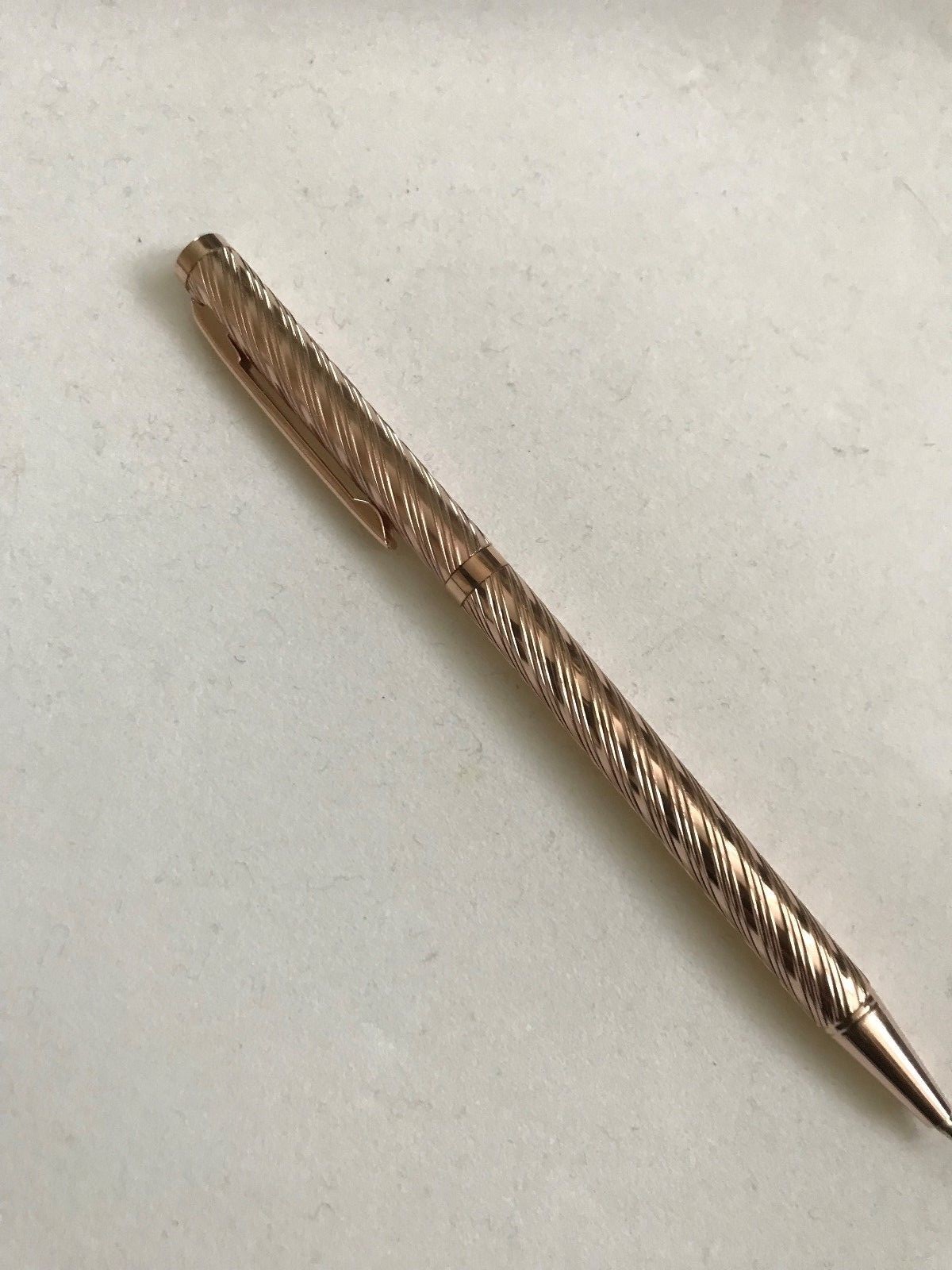 Slim Elegant Solid .925 Sterling Silver/Vermeil Pen,Ballpoint,Twist,1 Refill,NIB