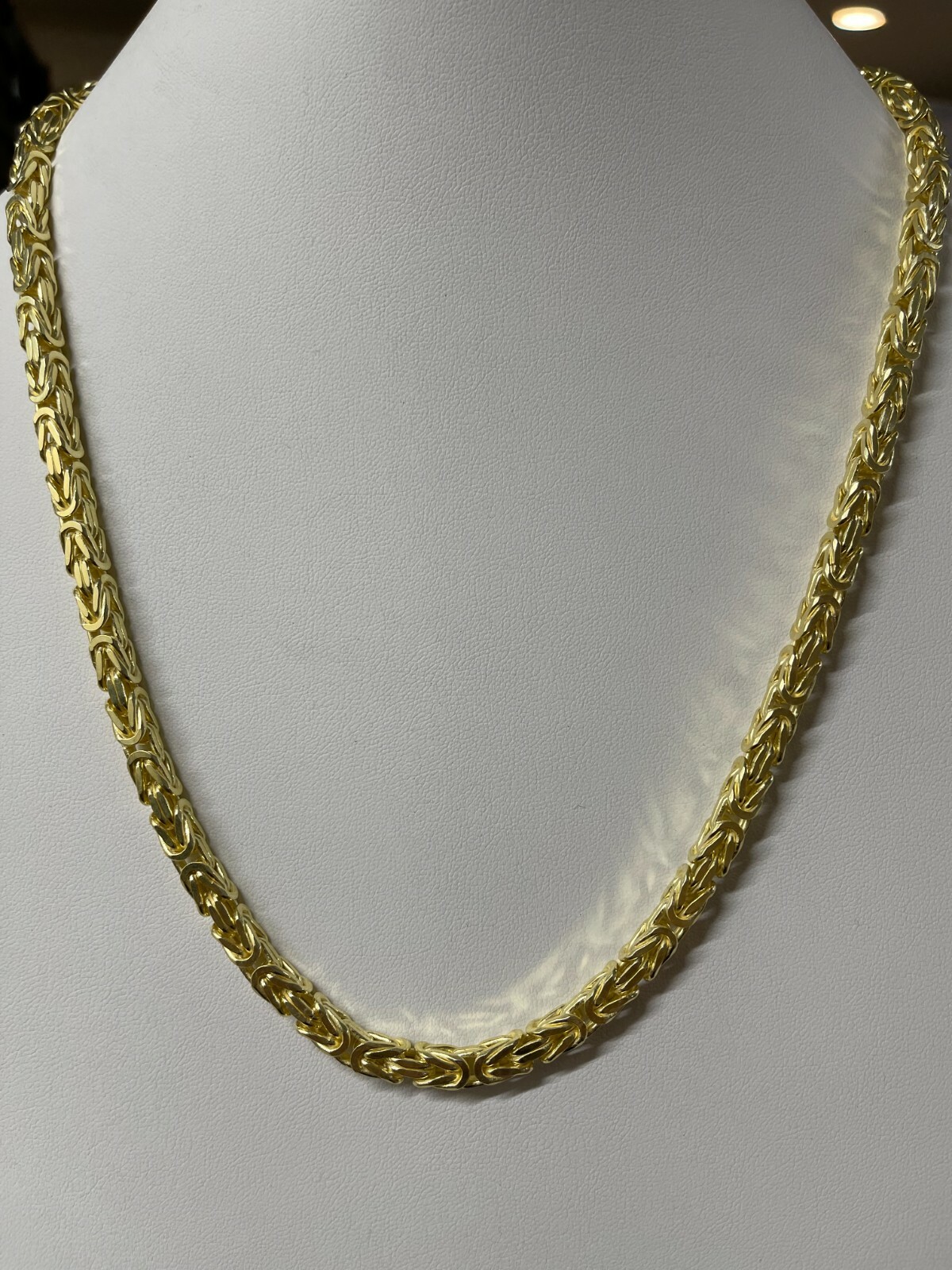 Pre-owned Silver Men's Byzantine Chain Real Solid 925 Sterling  14k Gold Plated 6mm 18"-30"