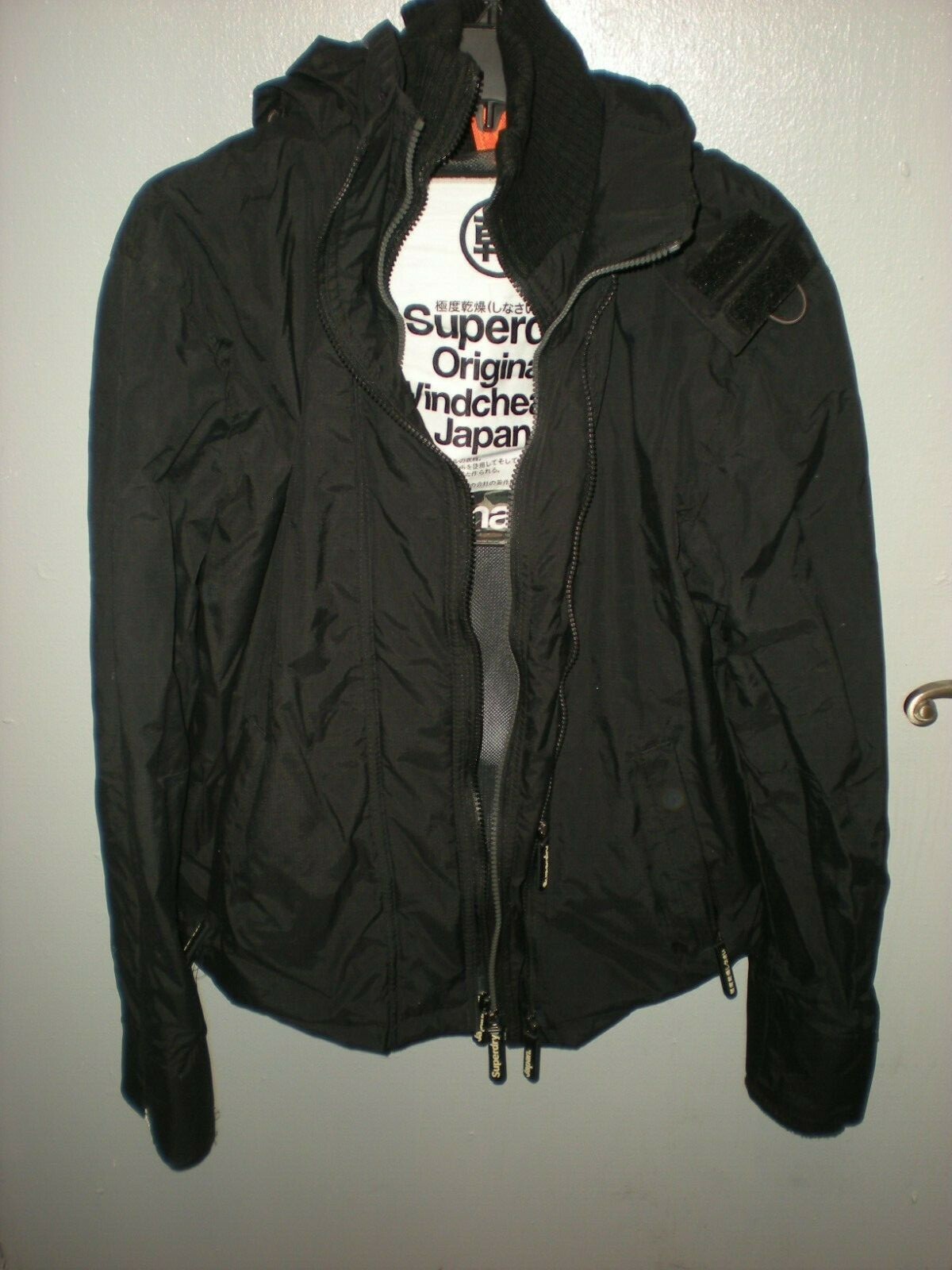 Superdry Windbomber 極度乾燥しなさい　XLサイズ 黒 Superdry Windcheater Jacket Size XS Black/blue | eBay