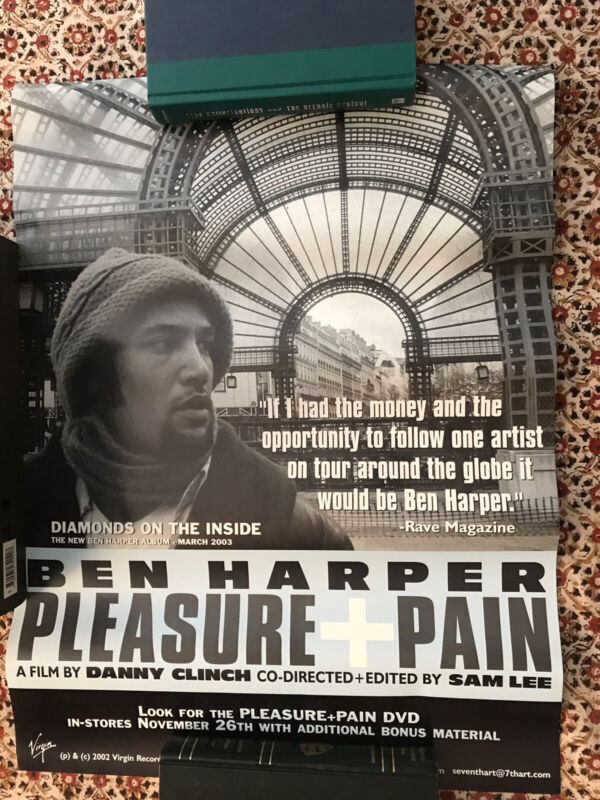 Ben Harper Pleasure and Pain Poster Rare Print Promotional 2002 Danny Clinch DVD
