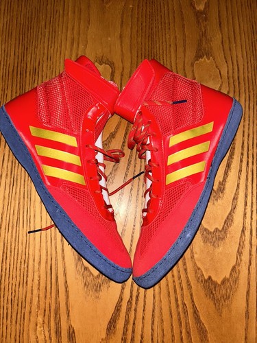 ADIDAS MENS COMBAT SPEED .5 WRESTLING SHOES RED GOLD BLUE