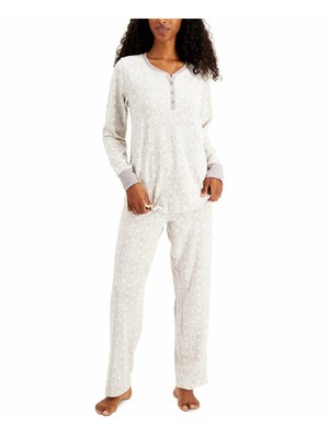 

CHARTER CLUB Серый с длинным рукавом Прямая штанина