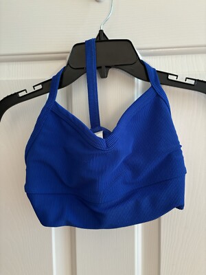Five Dancewear Royal Blue Ribbed Boss Bra, Adult Small ***Altered*** See Descrip