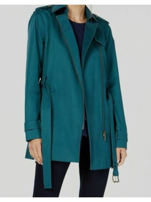 

Женский темно-бирюзовый дождевик с поясом и молнией MICHAEL KORS Petites Размер, Teal, PH72HJ0X36