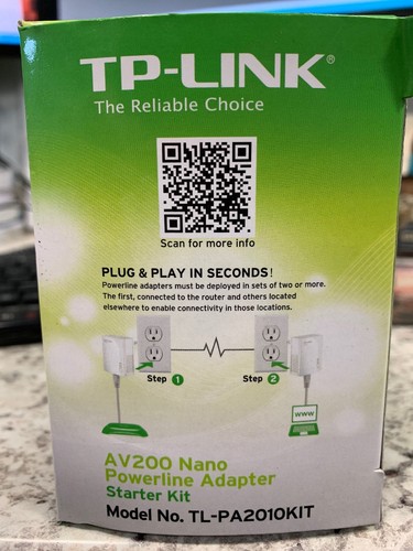 New TP-Link AV200 Nano Powerline Adapter Starter Kit 200Mbps NEW IN BOX