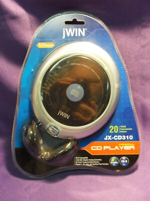 JWIN PERSONAL CD PLAYER JX-CD310 WITH HEADPHONES 2004 CD-R PROGRAMMABLE NEW