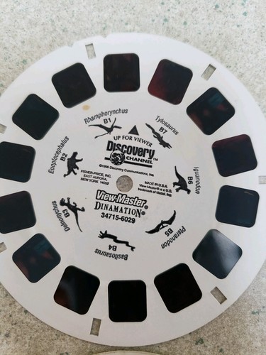 Lot Of 4 Dinosaur Dinamation and Imax T-rex Viewmaster Reels Disks, Used