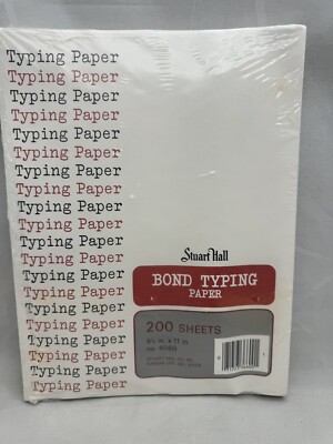 Stuart Hall Bond Typing Paper 8.5'' x 11'' No 6060 200 Sheets Sealed New