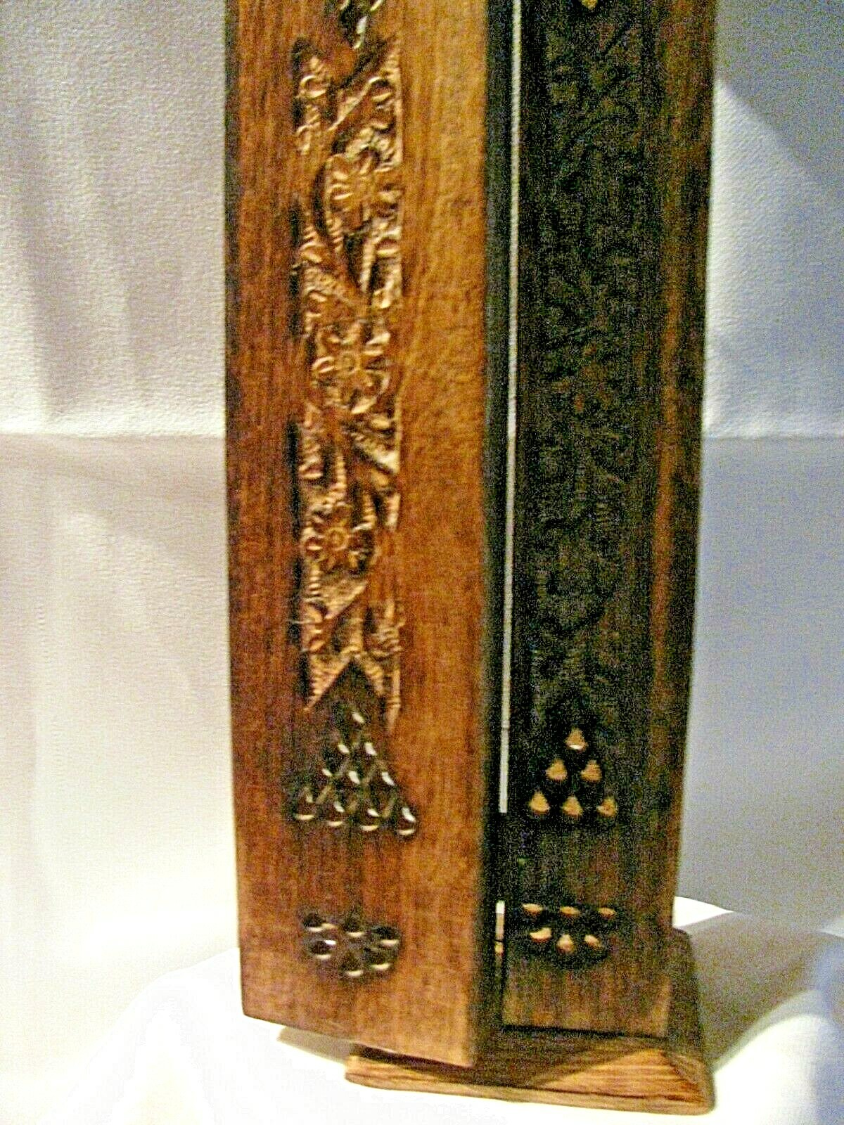 ( # 2 )  vtg  hand crafted  traditional wood  incence stick  burner  hollow hold