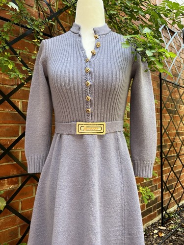 Long knit dress with body motif beige - Women | BALMAIN