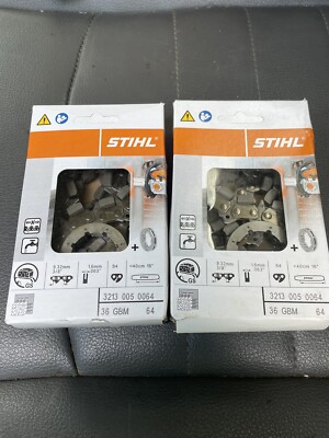 Stihl 16'' Diamond chains 3213 005 0064 combo Two Chains Rock Saw Gs 461