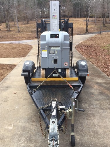 JLG 20mvl lift w/ trailer. Personal Electric Mast Genie gr20 drivable scissor