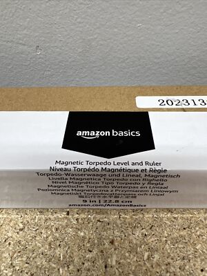 Amazon Basics 9-Inch Magnetic Torpedo Level and Ruler