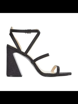 

JESSICA SIMPSON Женские черные блестящие сандалии Raymie 2 Square Toe Flare 5,5 м, Черный, JS-RAYMIE2